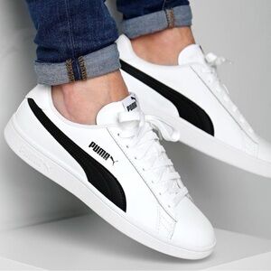 Puma Men's White and Black Athletic Sneakers
